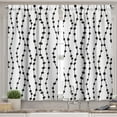 thumbnail image 2 of Ambesonne Vintage Valance & Curtain, Wavy Lines Circles Pattern, 55"x30", Charcoal Grey White, 2 of 7