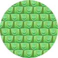 thumbnail image 1 of Ahgly Tapis Rond Lavable en Machine Intérieur Transitionnel Vert Émeraude, 5 Pieds Rond, 1 of 7