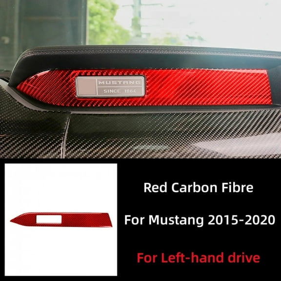 For Ford Mustang 2015-2021 Car Accessories Carbon Fiber Interior Car Dashboard Decoration Strip Sticker Car Styling Trim Cover.