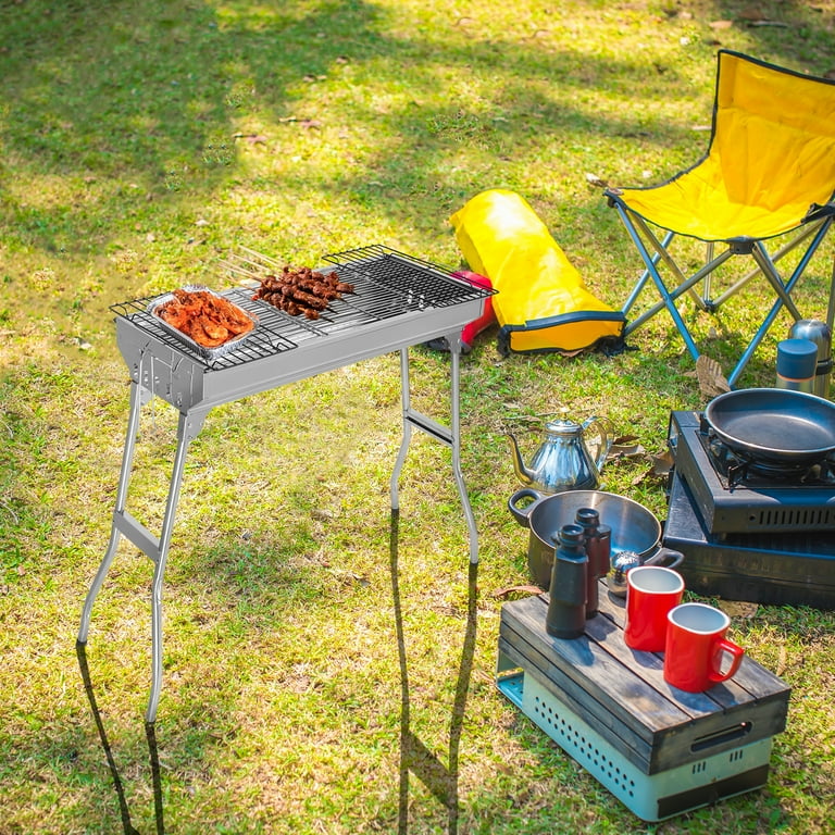 Portable Charcoal BBQ Grill, Folding Kabob Grill Premium Iron Camping Grill for Outdoor Garden Patio Cooking Camping Hiking Picnics Garden Travel Portable Charcoal BBQ Grill, Folding Kabob Grill Premium Iron Camping Grill for Outdoor Garden Patio Cooking Camping Hiking Picnics Garden Travel