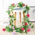 thumbnail image 4 of Shenmeida 2PCS Fake Rose Garland, 7.9FT Artificial Vines Flowers Hanging Silk Rose Vine Wedding Home Office Arch Arrangement Decoration, 4 of 9