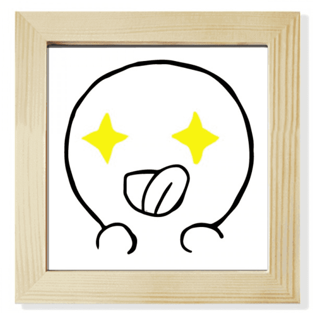 Yeux Envoyer Étoile Visage Dessin Animé Carré Cadre Photo Mur Affichage de Table