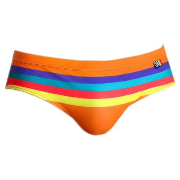 Men's Striped Swim Briefs Quick Dry Swimsuit Bathing Suit