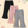 thumbnail image 7 of XBASW Toddler Baby Girls Flare Leggings Spring Fall Knitted Bell Bottoms Soft Flare Pants 1-6 Years Solid Color Trousers for Kids, 7 of 7