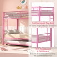 thumbnail image 2 of VECELO Twin Over Twin Bunk Beds with Trundle Bed, Metal 3 Twin Size Bed Frame for Adults and Dorm, 2 Side Ladders and Safety Guard Rail, No Box Spring Need, Pink, 2 of 10