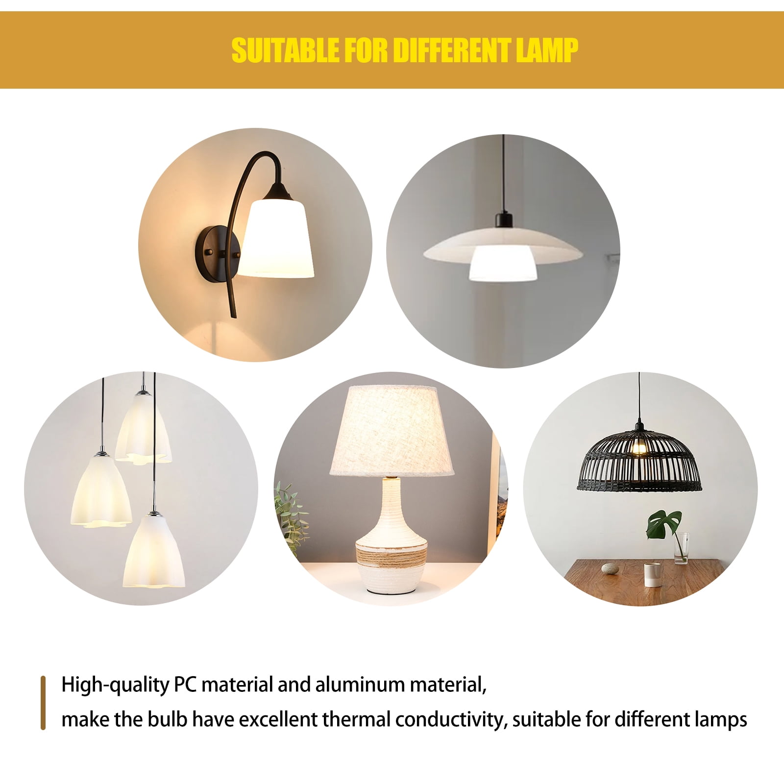 Emergency Rechargeable Light Bulbs 6 PCS, Keep Lighting When Power Failure, A21 9W 60W Equiv., Battery Operated Light Bulb with 1200mAh for Home Camping, Emergency Time 4-5 hrs(with Hook, Warm White)