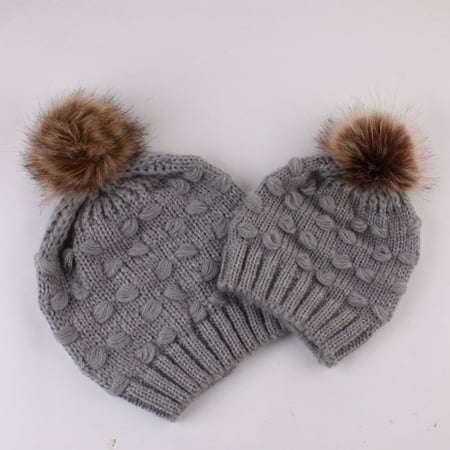 

BuleStore Follure Fashion Mom And Baby Knitting Keep Warm Hat