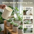thumbnail image 2 of White Metal Watering Can with Long Spout, Galvanized Steel Watering Can for Indoor Outdoor Plants, Gardening Accessories, 2 of 7