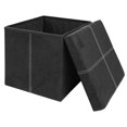 Folding Storage Ottoman Cube Foot Rest Stool Seat PVC Leather 37 x 37 x ...