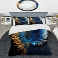 thumbnail image 2 of Designart "Celestial Angel Wings in Blue and Gold VI" Contemporary Glam Bedding Covert Set - Wings Angel Gold Fantasy Bed Set With 2 Shams, 2 of 6