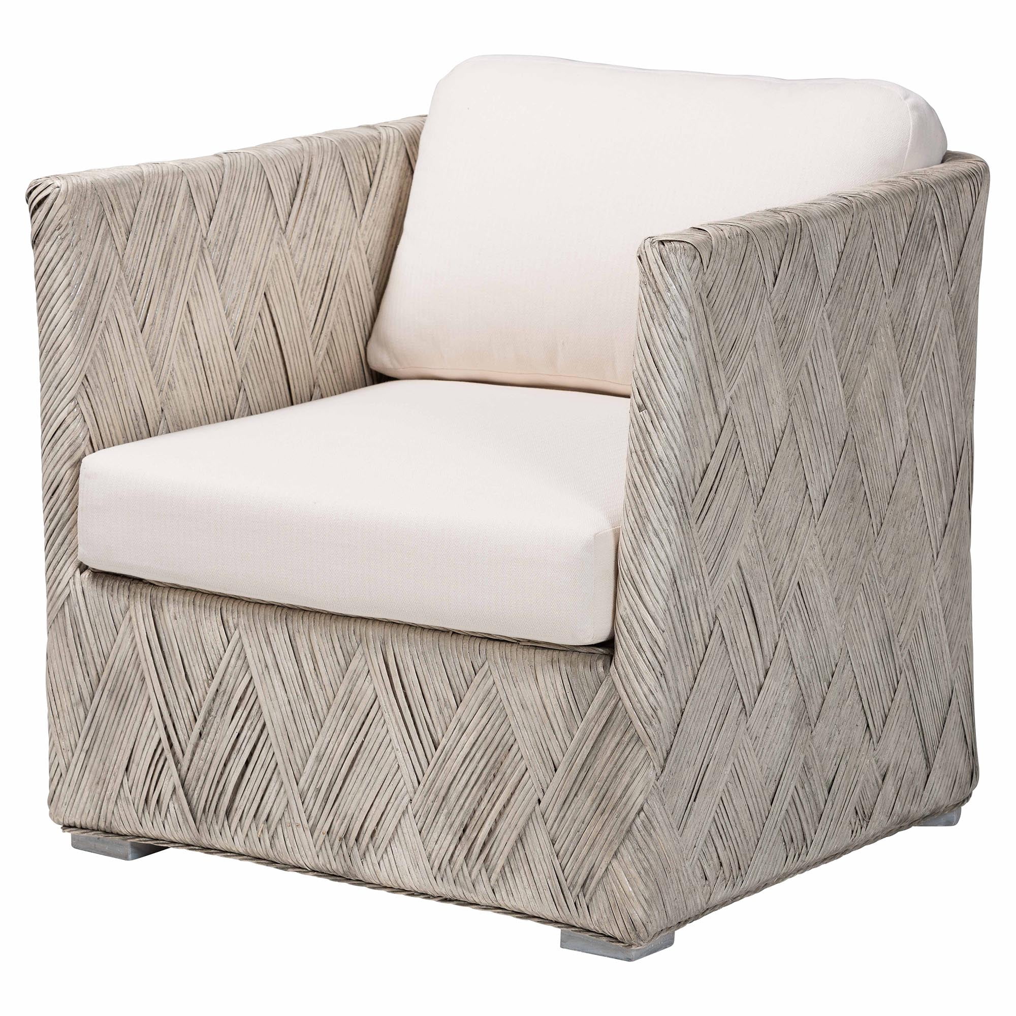 bali & pari Melbourne Boho Lounge Chair, Whitewash