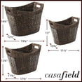 thumbnail image 7 of Casafield Set of 3 Oval Baskets with Handles - Espresso, Water Hyacinth Woven Storage Totes for Blankets, Laundry, Bathroom, Bedroom, Living Room, 7 of 7