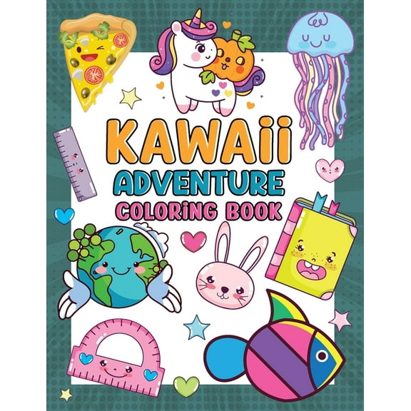 Kawaii Adventure Coloring Book for Kids: Cute Kawaii Coloring Book for Girls and Boys, (Paperback)