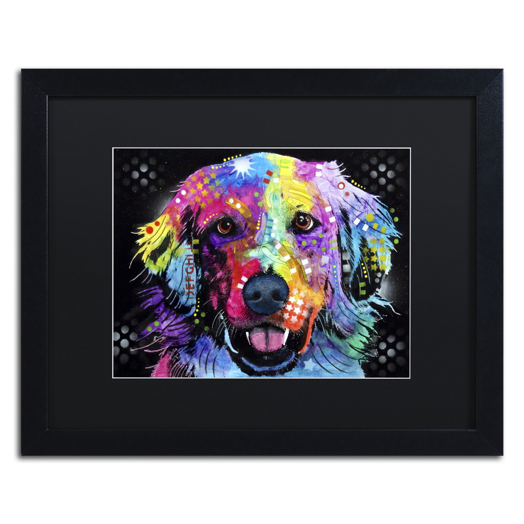 Trademark Fine Art "Golden" Canvas Art by Dean Russo, Black Matte, Black Frame