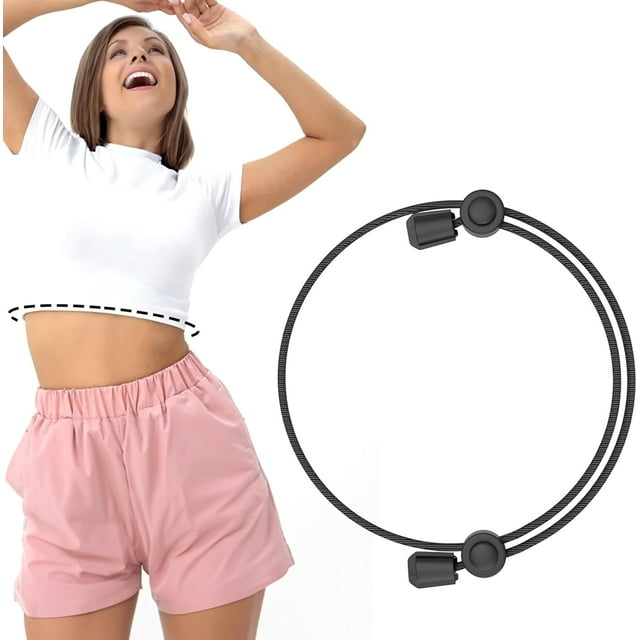 LAICAIW Crop Tuck Adjustable Band, Crop Tuck Tool for Sweater and Shirt, Belly Leaking Crop Tuck Band, The Elastic Band to Change The Style of Your Tops(1PC, Color:Black, Size:Medium)