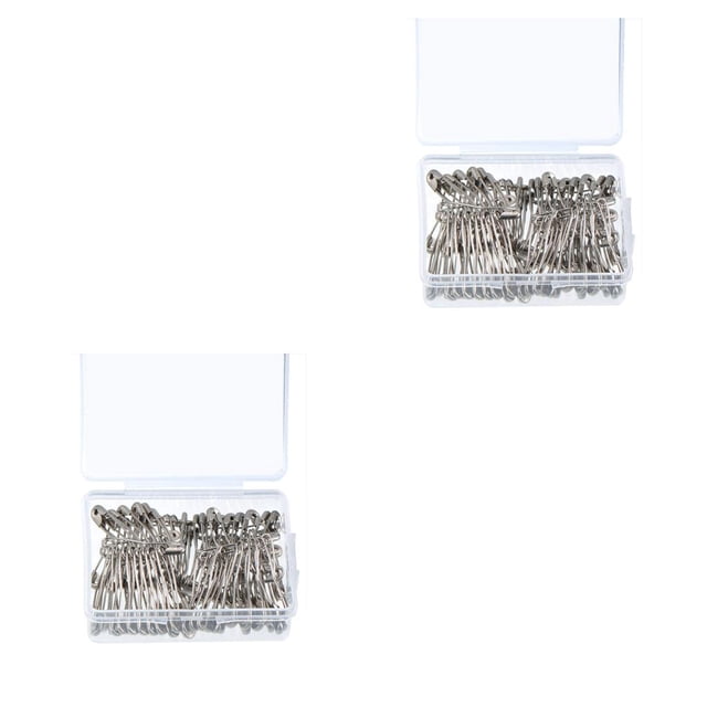 QualitChoice 100 Pieces Metal Curved Pin Stitching Craft Fixing Handicraft Pins Tools Knitting Professional Tailor 28mm 2Set