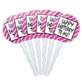 thumbnail image 1 of Happy Birthday To Me Stripes Pink Funny Cupcake Picks Toppers - Set of 6, 1 of 1