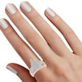 thumbnail image 2 of AFFY 1.00 Cttw Baguette & Round Cut White Natural Diamond Cluster Wedding Ring In 10K Solid Rose Gold-Ring Size-7.5, 2 of 2