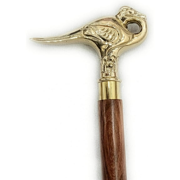 Vintage Wooden Walking Cane Wooden Walking Stick for Seniors Bird Brass Handle Rosewood Brown Shaft Cane Walking Cane for Men and Women