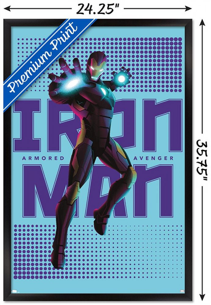 Marvel Shape of a Hero - Iron Man Wall Poster, 22.375" x 34", Framed