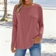thumbnail image 2 of Blusa de manga larga,Camiseta Fallow para mujer, cuello redondo, manga larga, informal, poliéster, cómoda para uso diario, ideal para el hogar y el trabajo, sopatenor, 2 of 9