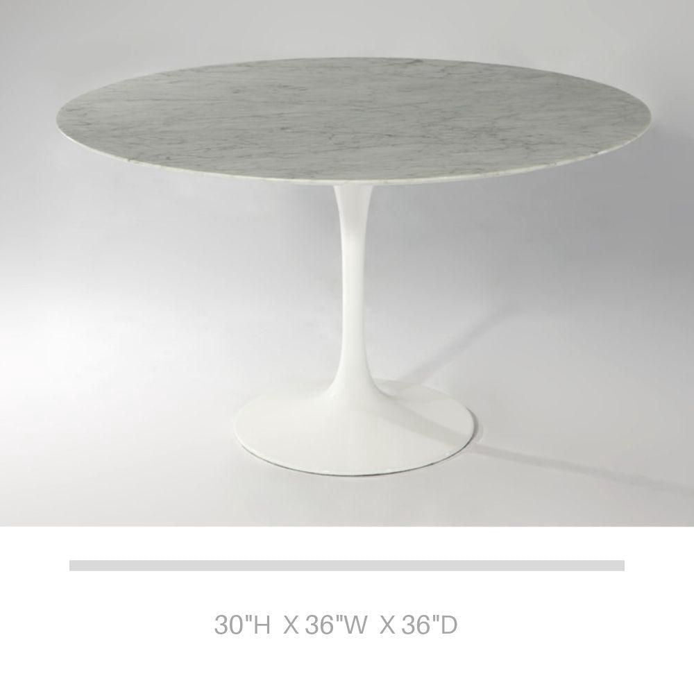 Leo dining table faux marble 36" with pedestal white base - Walmart.ca