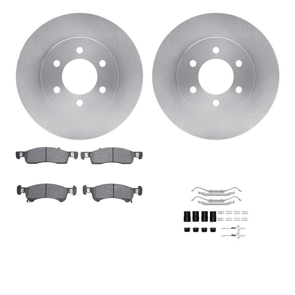 Dynamic Friction Company Front Brake Rotors with Heavy Duty Brake Pads includes Hardware 6212-99540