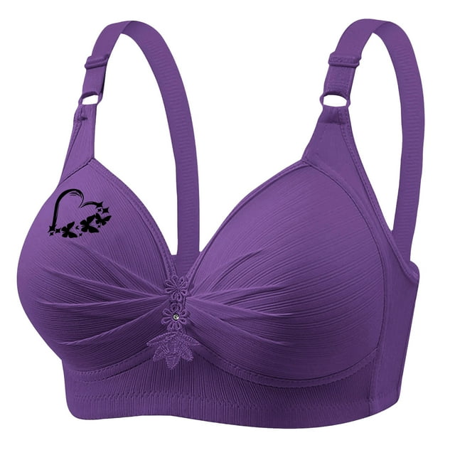 Women's Printed Plus Size Daily Bra Underwear Without Underwire