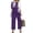 Dark Purple #3, variant on KDDYLITQ Womens Summer Outfits 3 Piece Open Front Long Sleeve Floral Jacket Matching Straight Leg Pant Vocation Casual Lounge Sets with Pockets Beige M