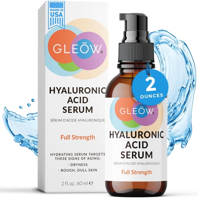 Sérum GLEOW New 2024 de ácido hialurónico puro para rostro, 60 ml