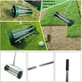 Heavy Duty Rolling Lawn Aerator, Rotary Push Tine Spike Soil Lawn Aerator Gardening Tool with 3