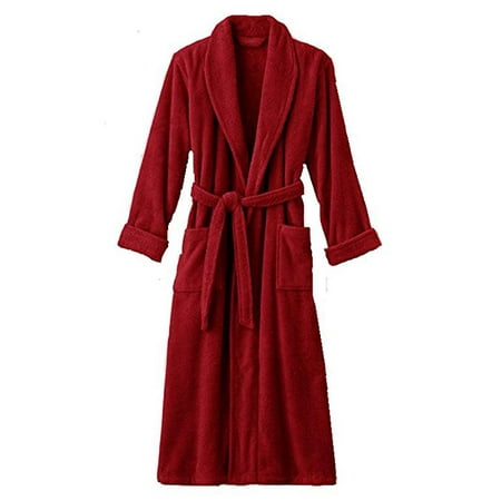 Hotel Luxury Reserve Red Terry Velour Bathrobe For Women