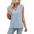 thumbnail image 3 of Womens V Neck Sweater Vest Oversized Ribbed Knit Sleeveless Casual Loose Fit Pullover Tank Top Sky Blue L, 3 of 9