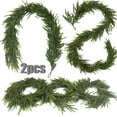 thumbnail image 2 of Jpxdew Artificial Norfolk Garland Set for Fireplace Wall Decor,2-Pack Christmas Greenery,Realistic Foliage,9 FT Long, 2 of 6