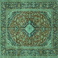 thumbnail image 1 of Ahgly Company Indoor Square Persian Turquoise Blue Traditional Area Rugs, 3' Square, 1 of 4