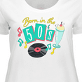thumbnail image 4 of Inktastic Born in the 50's Record and Music Notes Women's Plus Size T-Shirt, 4 of 5