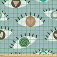 thumbnail image 2 of Ambesonne Mystical Fabric by the Yard Upholstery, Eyes Heart Triangle Circle, 1 Yard, Pale Brown Sea Green, 2 of 5