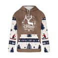 thumbnail image 4 of Sudadera con capucha para hombre, informal, con cordón, estampado navideño, deportiva, blusa de poliéster, 4 of 4