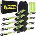 thumbnail image 1 of Correas de carraca Fortexus de 1 pulg. x 3,5 m, 1760 lb, paquete de 4, verde neón, 1 of 7