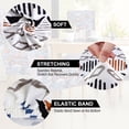thumbnail image 4 of PiccoCasa 4Pcs Floral Dining Chair Cover Stretch Spandex Seat Protector, Black+White+Orange, 4 of 6