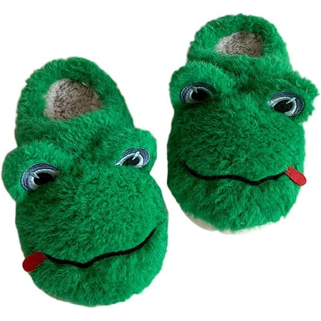 

CoCopeaunt Women s Frog Slippers Cute Animal Slippers Bedroom Slippers Winter Warm Fluffy Slippers Fleece Indoor Outdoor Shoe