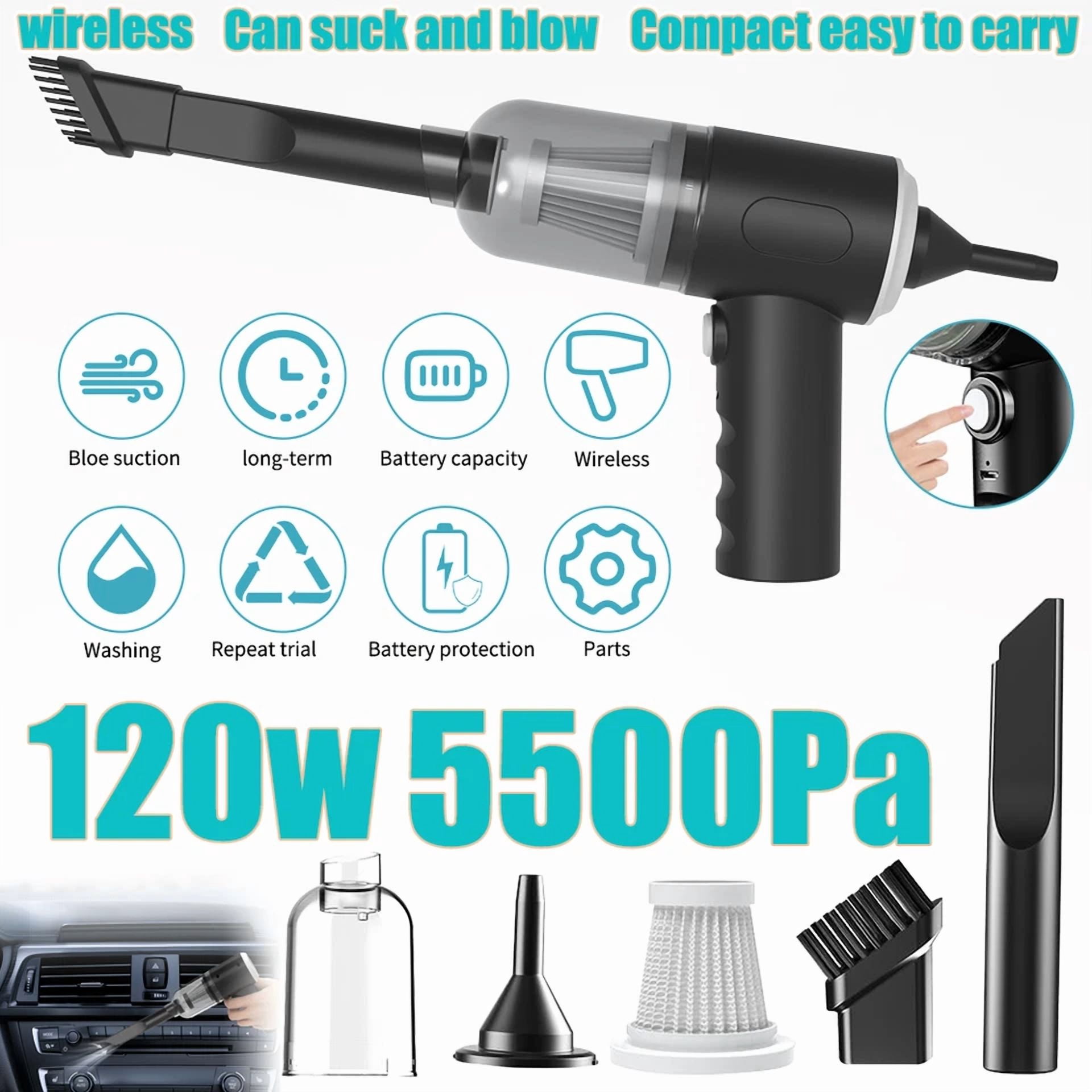 CRESTIN- 2 In1 Electric Mini Air Duster Blower Vacuum Cleaner For Pc Computer Laptop Dust