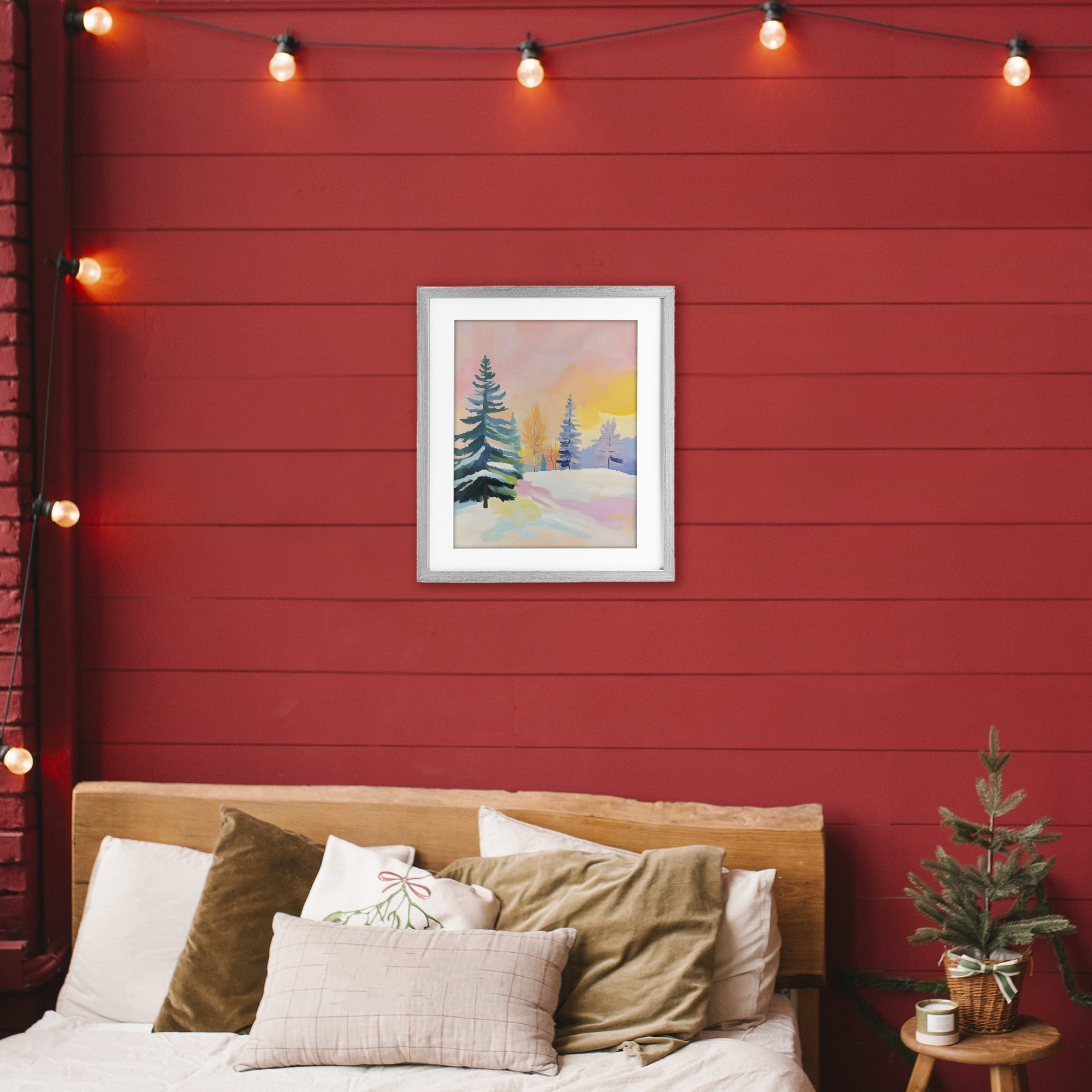 Stupell Industries Winter Forest Snowscape in Pastels Gray Framed Print Under Glass, design by The Prints Vibe