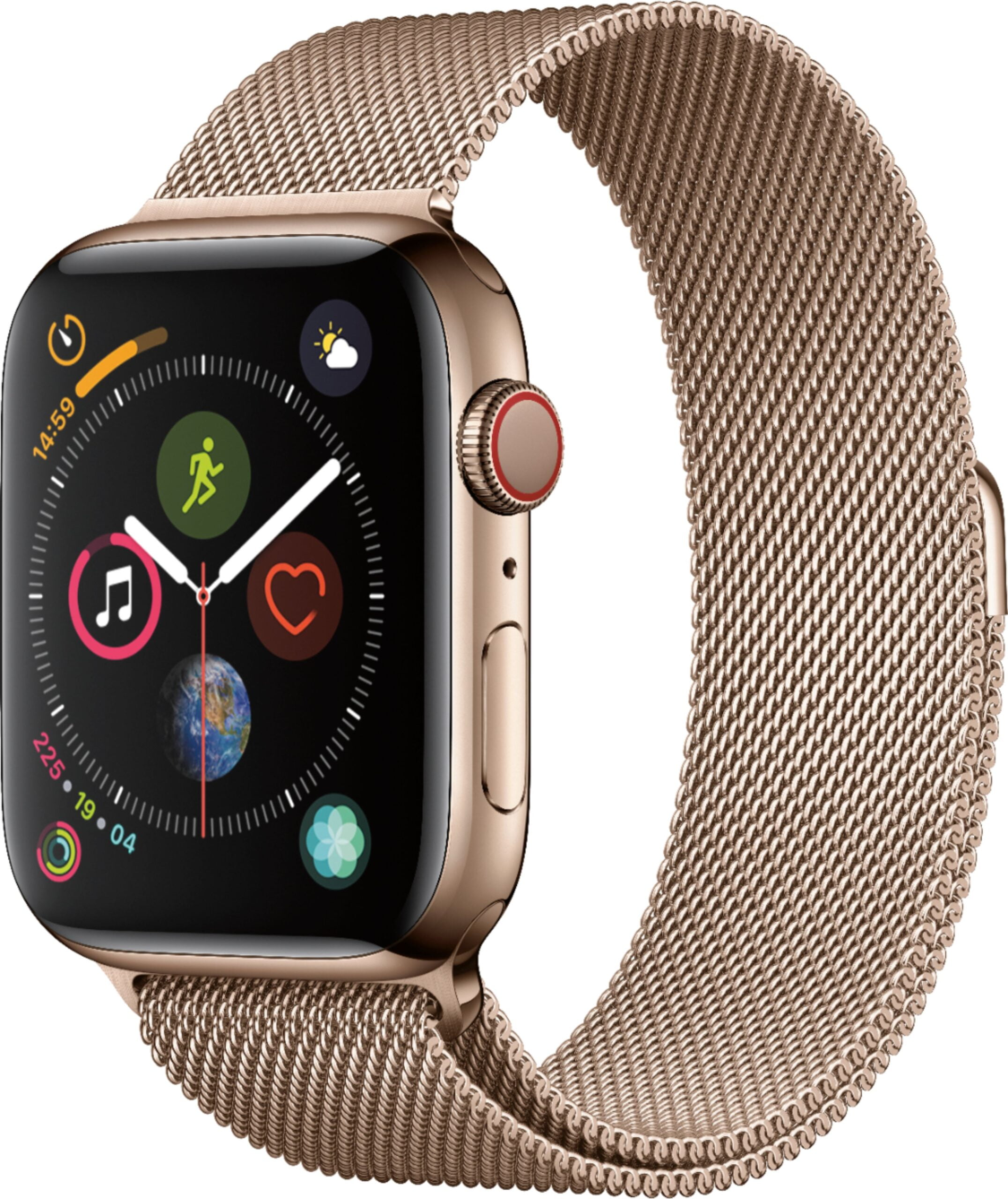 Pre-Owned Apple Watch Series 4 (GPS) 44mm / 40mm Space Gray 16GB Aluminum Case with Black Sport Band - WiFi GPS - Space-gray, Used
