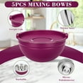 thumbnail image 6 of Laoyebaoho Mixing Bowls with Lids, 5 Pcs Stainless Steel Nesting Mixing Bowls for Kitchen,Great for Cooking, Purple, 6 of 9