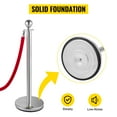 thumbnail image 5 of VEVOR VV-SS-SRR8QT Crowd Control Stanchion, Stanchion Set with 5 ft/1.5 m Red Velvet Rope, Silver Crowd Control Barrier w/Sturdy 8 Pieces, 5 of 9