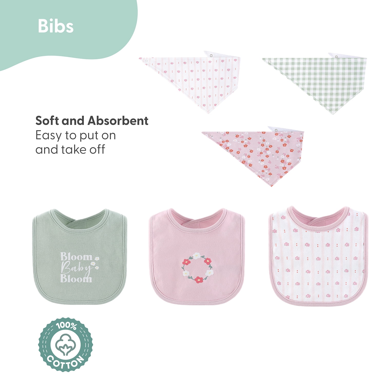 The Peanutshell Baby Girl Clothes, Cherry Blossom Check Baby Clothes Set, 0-3 Months, 23-Piece