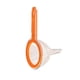 thumbnail image 2 of Filtro de malla para alimentos, embudo para alimentos con colador con mango, colador de malla, embudo de cocina para llenar botellas de leche de soja naranja, 2 of 8