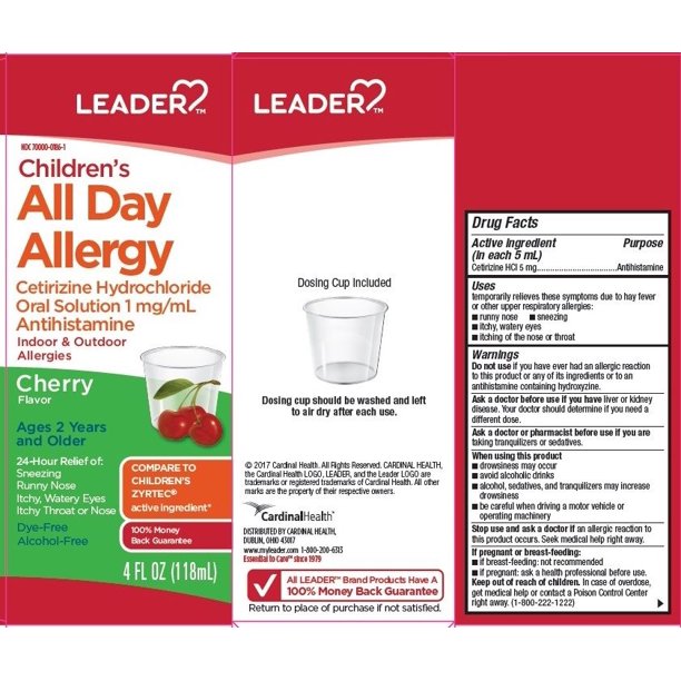 Leader Children's 24hr Allergy Relief, Cherry, 4oz