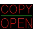 thumbnail image 1 of Copy Block Open Green Line LED Neon Sign 15 x 19 - inches, Clear Edge Cut Acrylic Backing, with Dimmer - Bright and Premium built indoor LED Neon Sign for Computer & Electronics store decor., 1 of 7